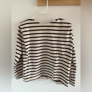 Sezane 3/4 Sleeve Navy Striped with Shoulder Detail Small